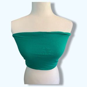 AKIRA green cropped tube top